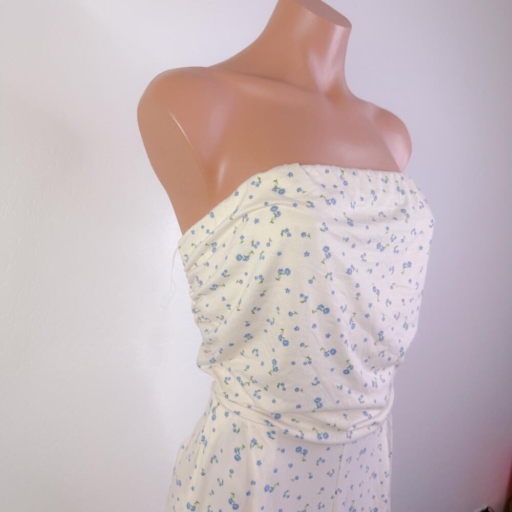 Butter Mom Ditsy Floral Tube Strapless Wide Leg Jersey Knit Jumpsuit Size 3X NWT - Picture 3 of 10